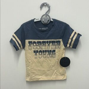 Navy and Cream Kids Shirt - forever young